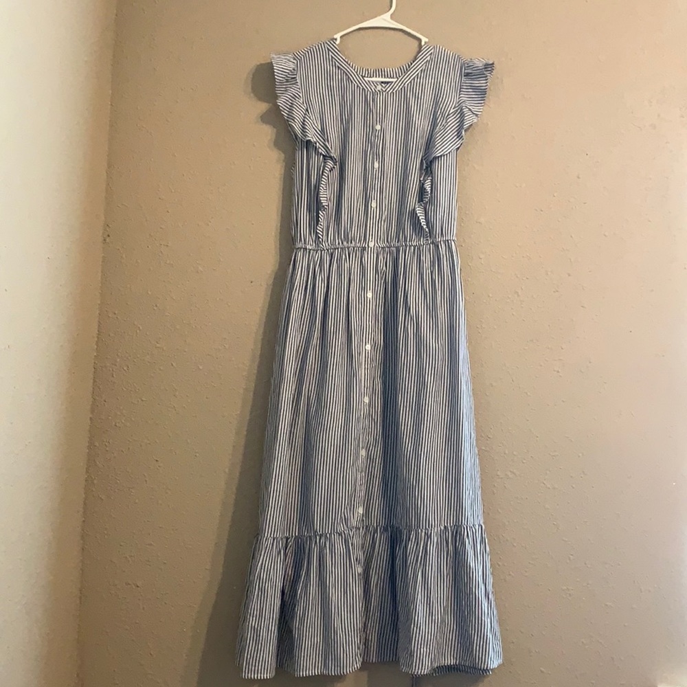 2X Old Navy Blue and White Striped Dress